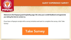 www.TellPopeyes.com - Enter Popeyes Customer Survey