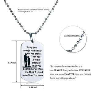 Dad To Daughter - Customized Stainless Steel Dog Tag Necklace