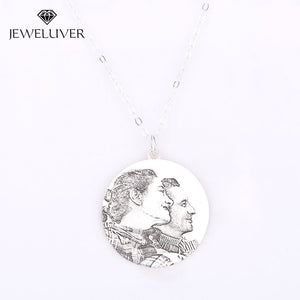 Personalized Mom & Kid Vintage Photo Necklace