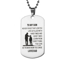 Dad To Son - Customized Stainless Steel Dog Tag Necklace