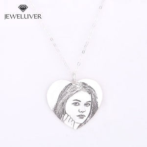 Personalized Heart-Shaped Vintage Photo Necklace