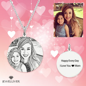Personalized Mom & Kid Vintage Photo Necklace