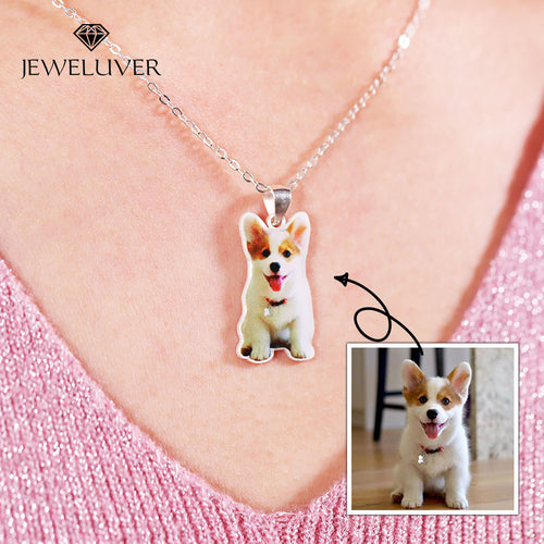 Personalized 3D Full Color Silver Portrait Necklace