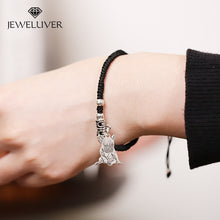 Custom Photo Bracelet in Red/Black Braided String