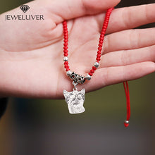 Custom Photo Bracelet in Red/Black Braided String